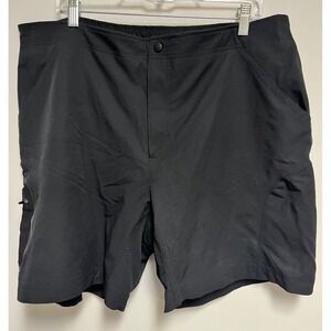 LL Bean Mountain Bike Cycling Cargo Shorts Mens 2XL  Black Padded Nylon